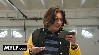 Ivy Ireland plaid skirt yellow jacket car backseat lesbian oral