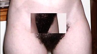 Bushy Girl's Pussy - Close-Up View