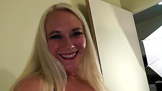 Solo blonde wam fetish enema toyed with anal dildo