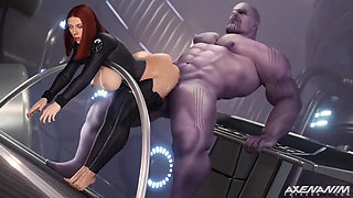 Big dick Thanos fucks black widow