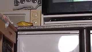 Pissing on her slave before doing laundry