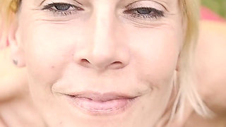 Horny Blonde Slut Fucked While Gardening!