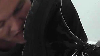 Mistress Cleo's Dirty Boots Are Cleaned by the Slave's Tongue
