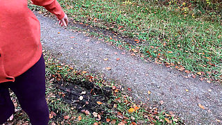 Barefoot and Topless Hiking with Titslapping