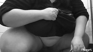 Powerful orgasm on the shower in the bathroom