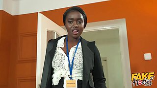 Faux hostel - the boner inspector - naughty ebony stunner checks out two big hard boners in three way