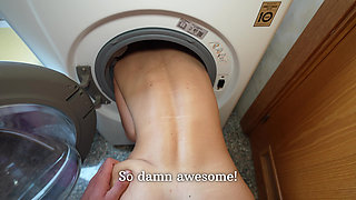 POV: Stepsister Is Stuck in the Washing Machine. I Inserted It Into Her Anal. Anal Squirt