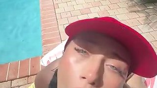 Tall Bikini Lifeguard Delivers Sensual Outdoor POV Poolside Passion