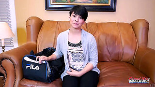 Skinny Brunette Babe Jae Scott Rides Cock Deep In Different Positions - Cum Swallowing & Squirting