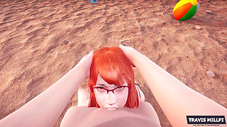 Day of Beach: Nudity Beach with Redhead Stepsister