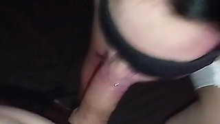 Hot 18 Girl From Poland Doing Blow Job with Butt Plug Sexy Bodystocking Lingerie and Bondage