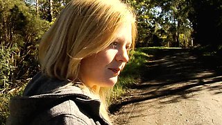 Two amateur blonde teen babes sucking huge fat cock