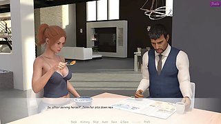 My stepbrother's wife Jennifer gives John a kiss on the neck in front of Alan