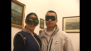 Young Busty Masked Secretary Fucked Doggy Style and Cummed on Back by Huge Amateur Cock