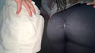 Big-ass Girl Grabs Stranger's Dick