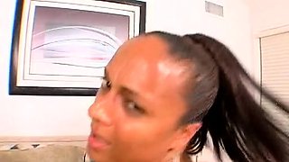 Femdom cuckold with interracial blowjob from brunette