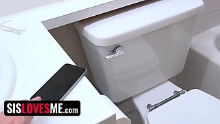 Sislovesme - hidden cam stepbro creeps on his stepsis Alex Blake while she fingering in the shower