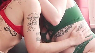 Hairy Lesbians Finger Each Other's