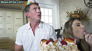 Partying bisexual unicorn spoils 2 lads