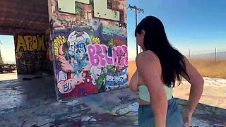 Aleksa Mink Rides Cock on Graffiti Bus