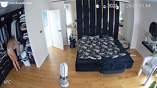 IPCAM - Hot Blonde European In White Thong Getting Dressed