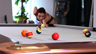 Amateur redhead Jacqueline with glasses masturbates