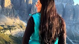 Hot housewife shows off fabulous tits and ass outdoors