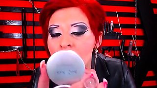 Seductive Redhead Milf: Smoking in Latex Boots