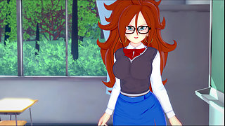 The teacher Android 21 fuck with Gohan on the classroom - DragonBall Zex Series