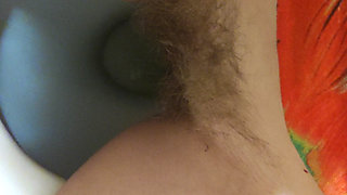MILF Pee Close up View in the Toilet From Hairy Pussy