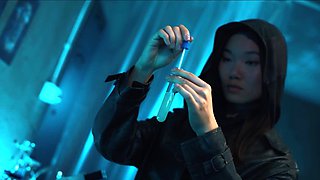 Asian And Brunette Lesbian Seduction - Lezdom Vampire Sex