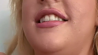 FFM Threesome by the Pool - Busty Blonde and Freckled Redhead in Glasses Share One Cock
