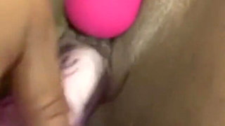 Spreading My Pussy Stimulating My Clit with Wand Intense Dildo Fucking Orgasms