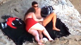 Chubby Niece devours cock on the beach