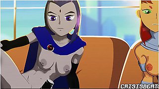Starfire And Raven Bonding Experience - Car Toon