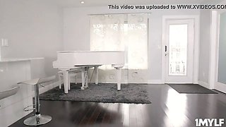 Busty MILF Andi James is ready to c. on some thick cock and gets treated like a little slut