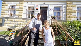 Sarah Kay gets her wedding night off with Steve Q in POV cuckold action