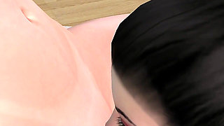 Animated 3D Lesbian Porn - Gorgeous Teen on Chair, Mature Woman Licking Her Pussy to Multiple Orgasms
