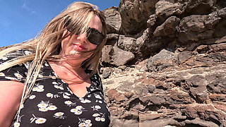 POV No Panties Under Short Dress on the Public Beach