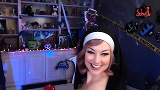 Busty redheaded milf fucking in black lingerie