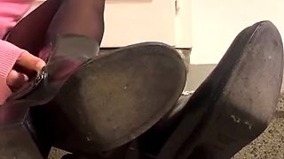 A nylon and foot fetish