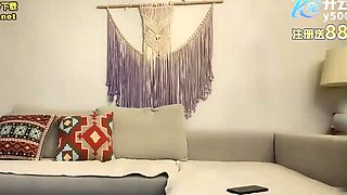 Small titted asian beauty giving blowjob