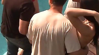 Wild Pool Party Orgy with Blondes Sucking Big Cocks