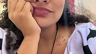 Gassy Milk-intolerant Girl on the Toilet and Farting