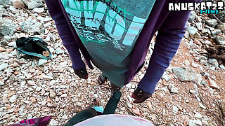 Outdoor BJ and Facial Slut Takes a Load in Public