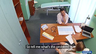 Sexy nurse rails her patients cock on her office desk - faux polyclinic