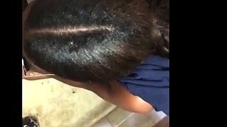 Public Blowjob on Black Tits