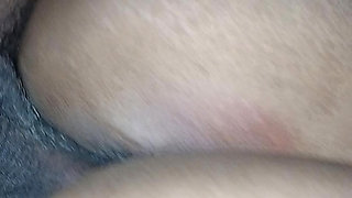 My ebony Step daughter riding my bbc moaning