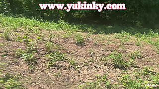 I Surprise This Voyeur - Amateur French Alt Hairy Redhead JOI Exhib Soft Dom Masturbation Forest