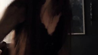 Lovely Amateur teen brunette masturbating outdoor